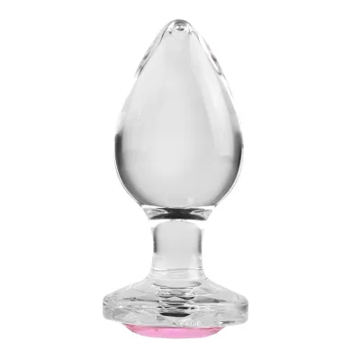 Pink Gem Glass Plug Large Pink