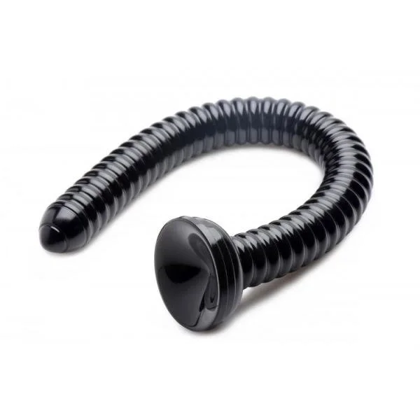 Hosed 19 Inches Ribbed Anal Snake Black Probe