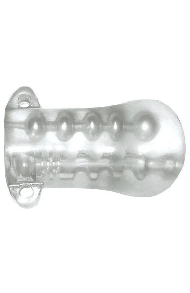 Pearl Pleasure CyberSkin Comfort Grip Stroker Clear