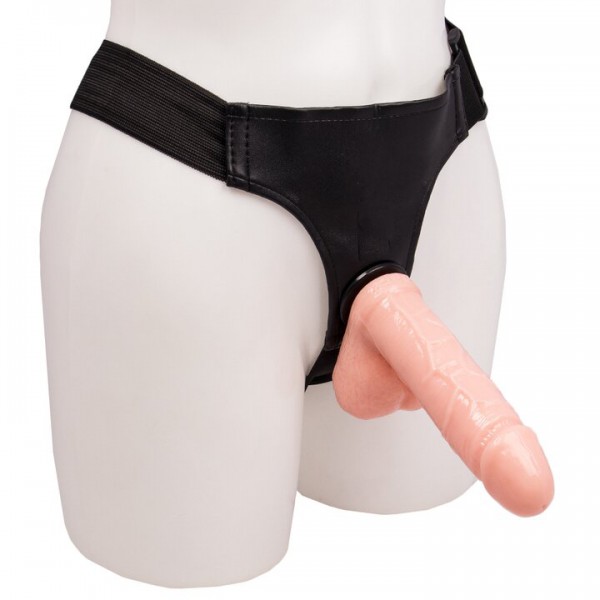 Blow My Mind Light Tone Cock and Balls Strap-On – 7 Inch