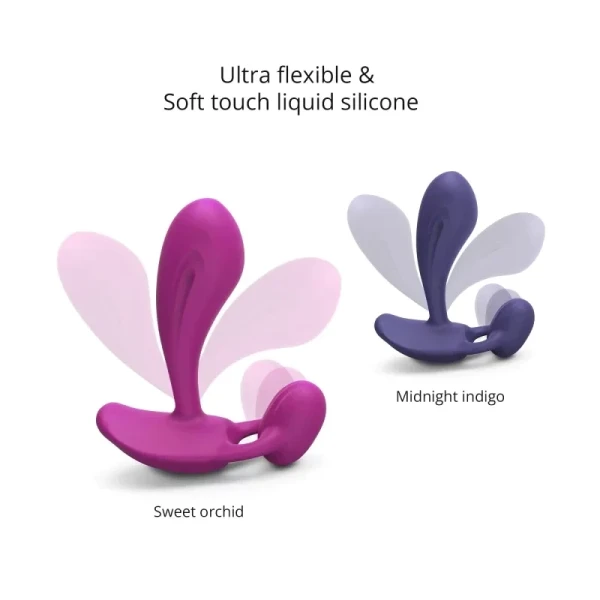 Love To Love Witty Rechargeable Silicone G-Spot / P-Spot Vibrator With Clitoral Stimulator - Sweet Orchid Magenta