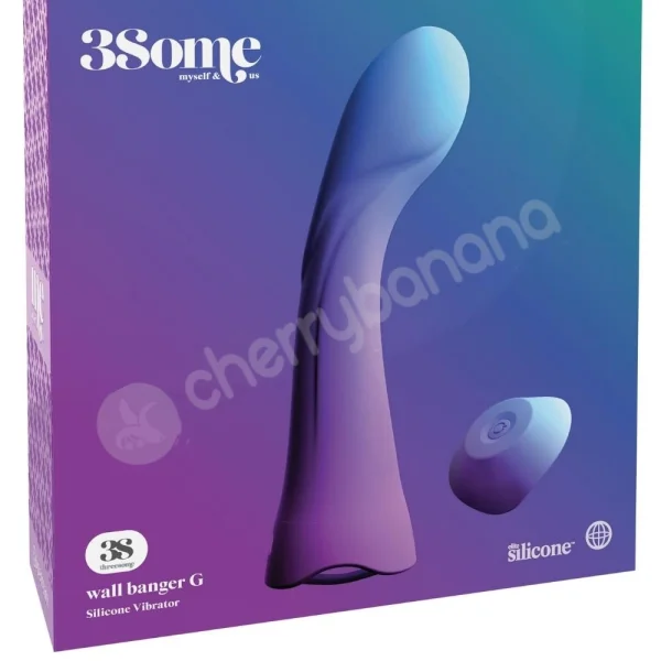 3some Wall Banger G Purple G-Spot Vibrator With Suction Cup Base & Remote Control
