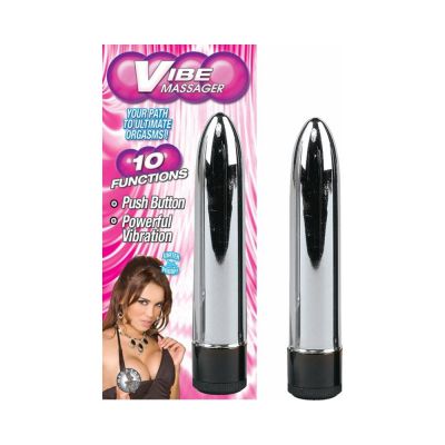Vibe Massager 4 5in silver