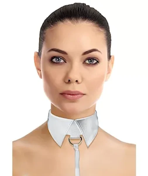 Classic Collar With Leash - White — image 2 of 2