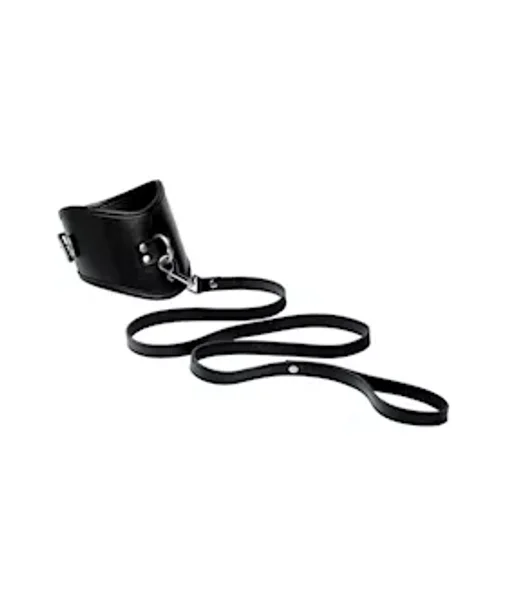 Leather Posture Collar With Leash - Black — image 5 of 8