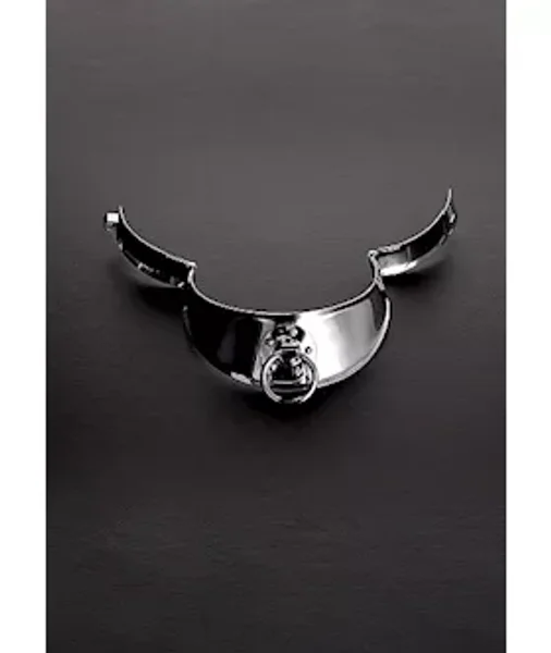 Locking Men's Collar With Ring - Silver -  Medium — image 4 of 4