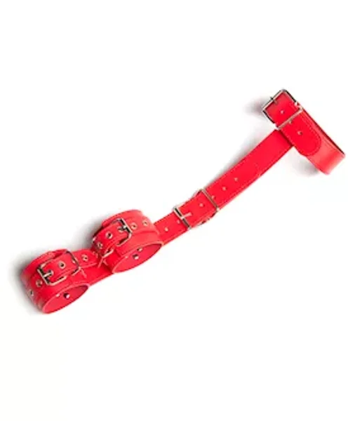 Heavy Duty Pvc Collar With Wrist Cuffs - Red — image 2 of 2