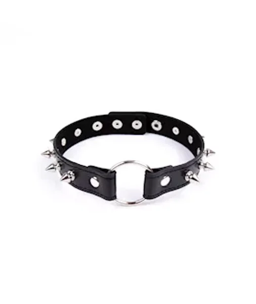 Spiked O-ring Collar - Black — image 3 of 4