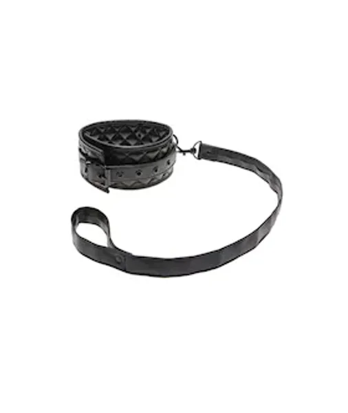 X-play Quilted Collar And Leash - Black — image 2 of 2