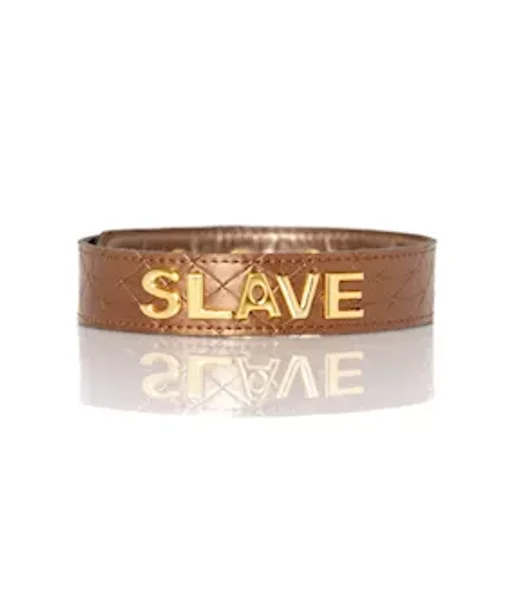X-play Quilted Slave Collar - Bronze — image 4 of 6