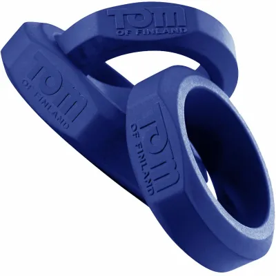 Tom of Finland 3 Piece Silicone Cock Ring Set Blue