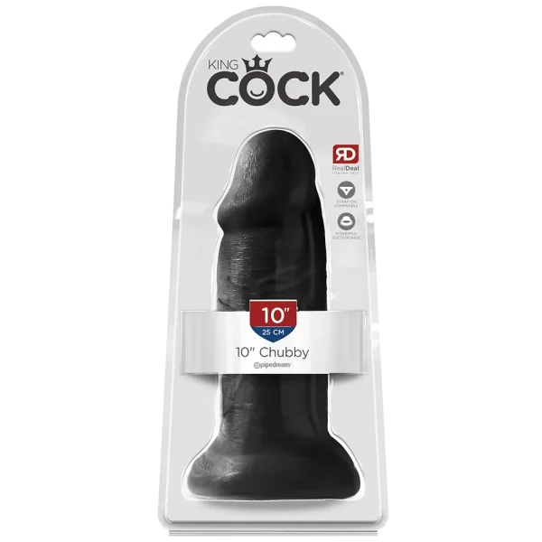 King Cock Chubby 10" Suction Cup Dildo - Black