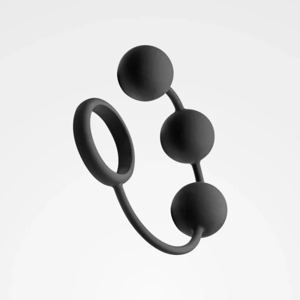 Tom of Finland Silicone Cock Ring with 3 Weighted Balls