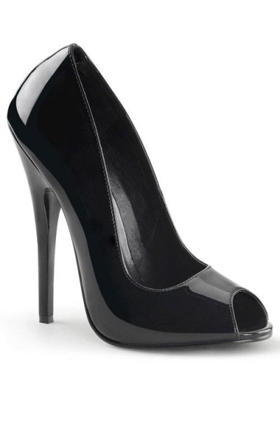 Devious Domina 6" Patent Peep Toe Pump