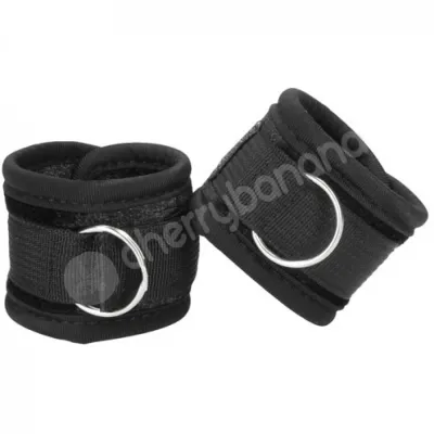 Ouch Velvet Velcro Adjustable Black Handcuffs