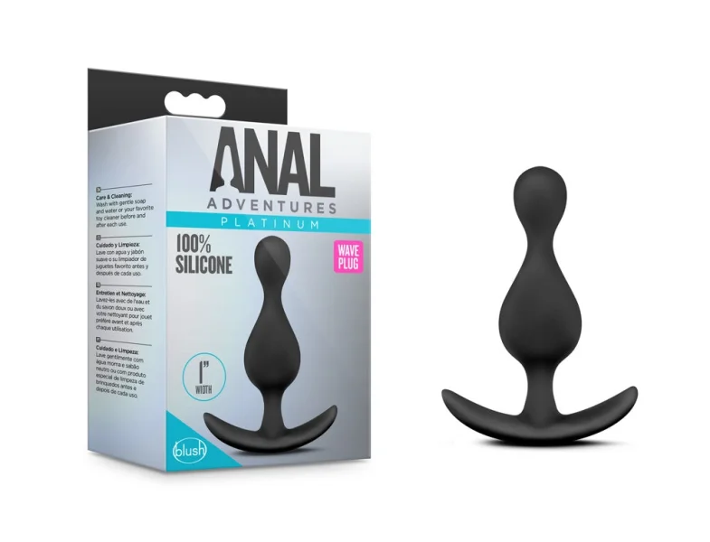 Anal Adventures Platinum Wave Plug Black