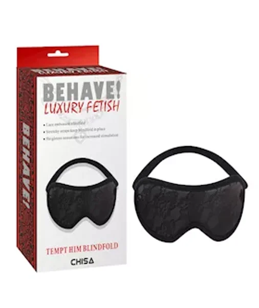 Tempt Him Blindfold  - Black - One Size — image 2 of 2