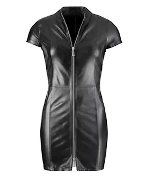 Leather Mini Dress  - Black - Extra Large — image 3 of 7