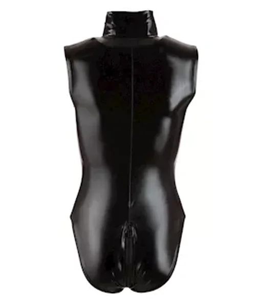 Wetlook Bodysuit With Zip - Black - Small — image 5 of 5