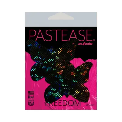 Pastease Butterfly Shattered Glass Disco Ball Glitter Black Butterflies Nipple Pasties