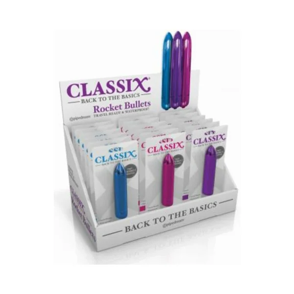 Classix Rocket Bullet Vibrator Display 18 Pieces