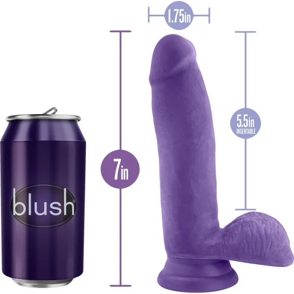Au Naturel Bold Pleaser 7 Inch Sensa Feel Dual Density Dildo By Blush - Purple