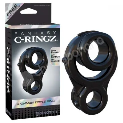 Fantasy C ringz Black Ironman Triple Ring