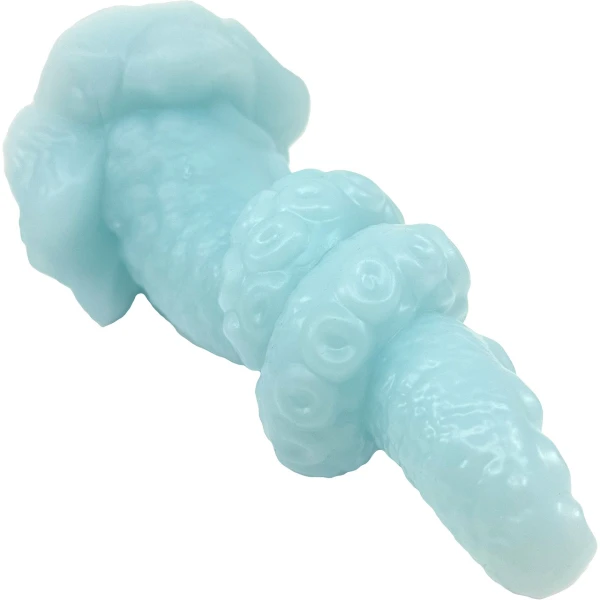 Uncover Creations Tentacle Knot II Glow In The Dark 8" Silicone Fantasy Dildo - Deep Dive Blue