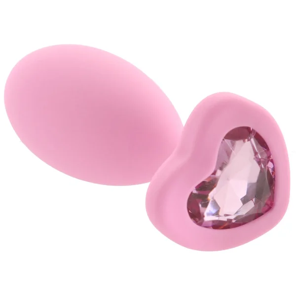First Time Crystal Booty Duo Silicone Anal Plug 2 Piece Set By CalExotics - Pink