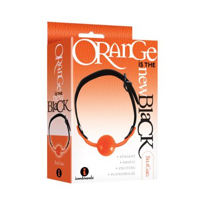 The 9 s Orange Is The New Black Siligag Silicone Bag Gag Orange With Black Faux Leather Straps