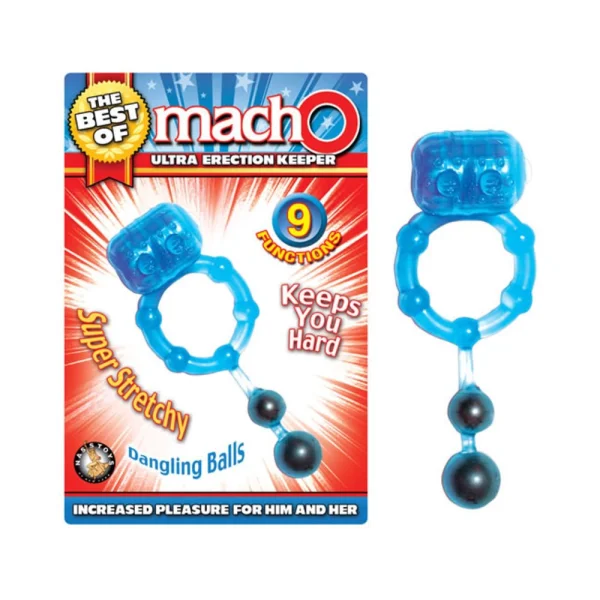 The Best Of Macho Ultra Erection Keeper Blue Cock Ring