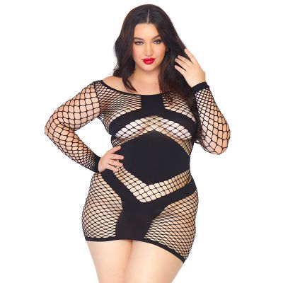 Diamond Net Mini Dress Plus Size Leg Avenue