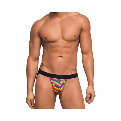 Pride Fest Contoured Pouch Jock Strap Rainbow S M