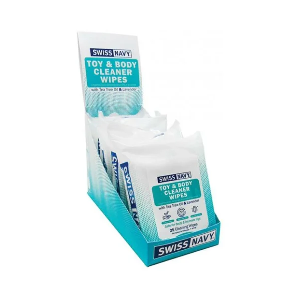 Swiss Navy Toy & Body Wipes 6ct Display