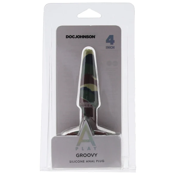 A-Play Groovy Silicone 4" Anal Plug By Doc Johnson - Camouflage