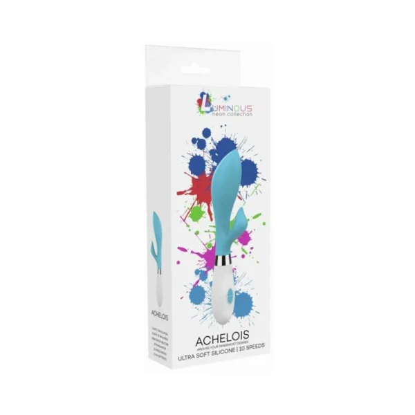 Luna Neon Achelois Ultra-soft Silicone Dual Stimulator Turquoise