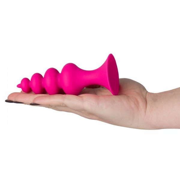Bondara Pink Silicone Ripple Ridge Butt Plug – 5 Inch — image 4 of 4