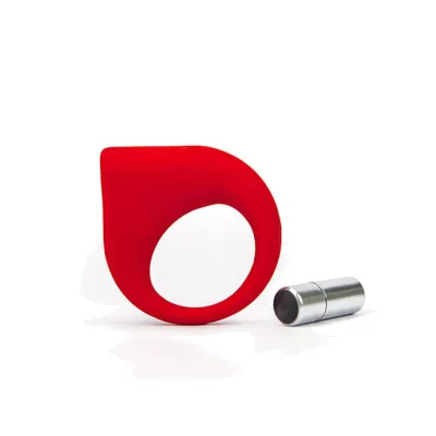 Tlc Hard on Vibrating Silicone Cock Ring Red