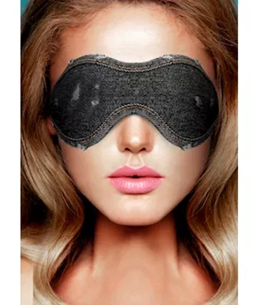 Denim Eye Mask - Roughened Denim Style  - Black - O/s — image 7 of 7