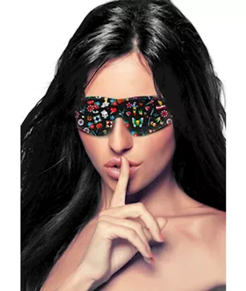 Printed Eye Mask - Old School Tattoo Style   - Black - O/s — image 7 of 7
