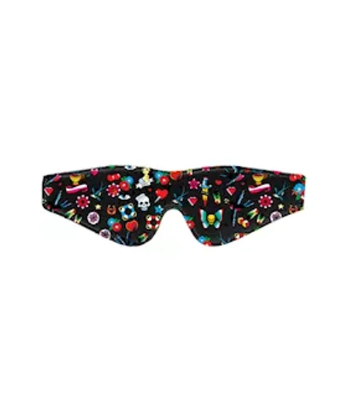 Printed Eye Mask - Old School Tattoo Style   - Black - O/s — image 5 of 7