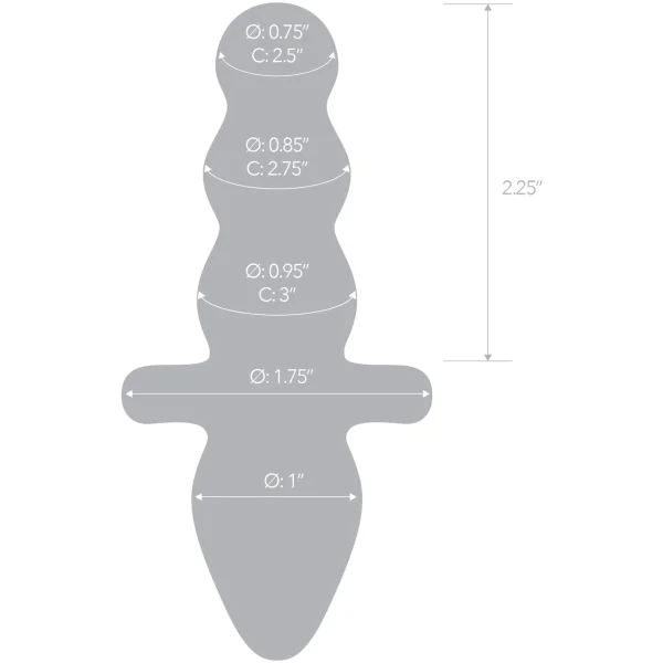 Gläs Titus Glass Beaded Butt Plug Dildo