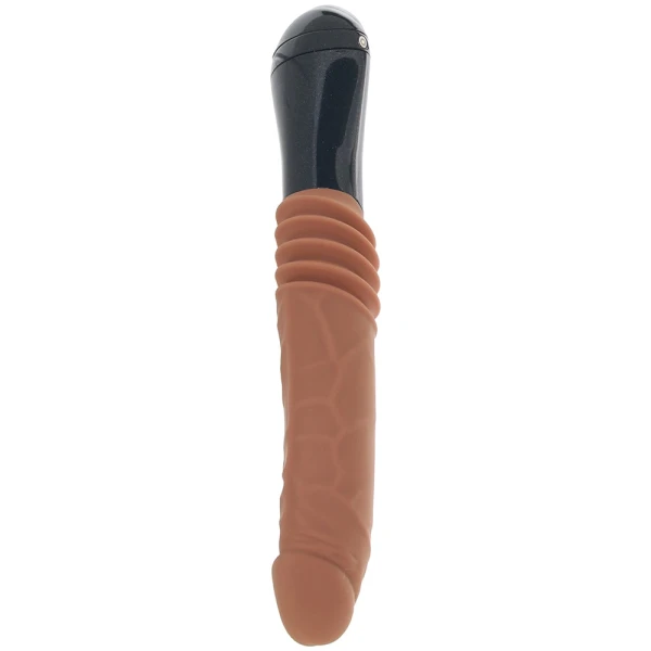 Dr. Skin Dr. Arthur 5" Thrusting, Gyrating & Vibrating Silicone Dildo With Handle By Blush - Caramel