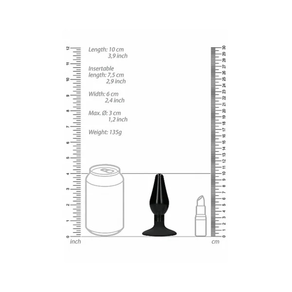 Interchangeable Butt Plug Set - Rounded Medium - Black