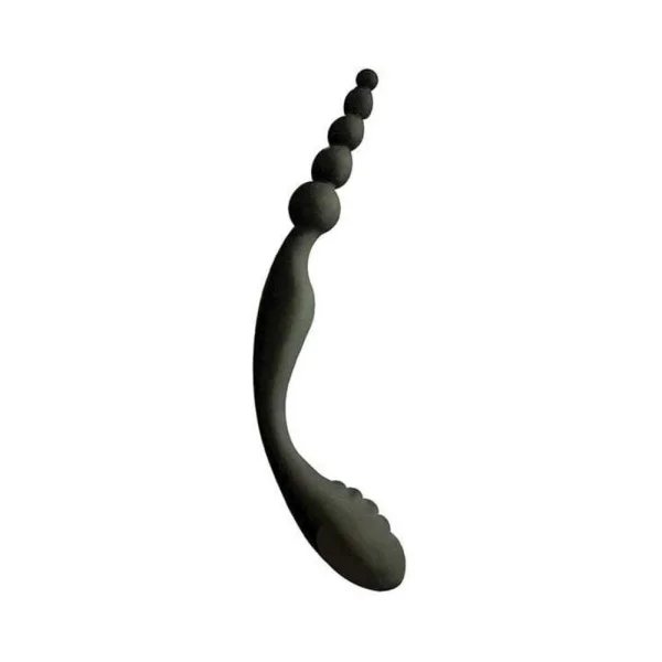 S Double Header Double Ended Silicone Anal Beads Black