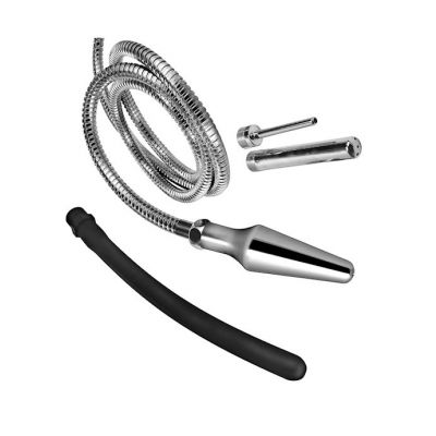 All In One 4 Tip Shower Enema System Silver