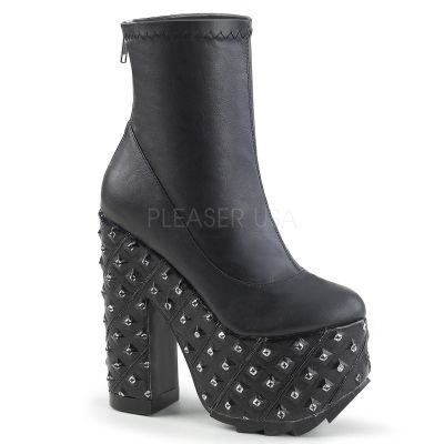 6 1 2 inches Heel 3 inches PF Stretch Ankle Boot Back Zip