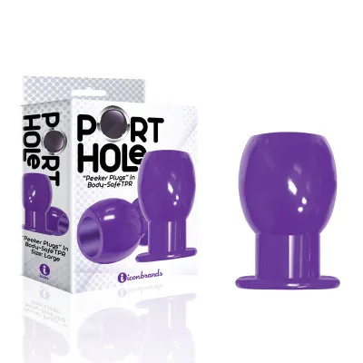 The 9 s Port Hole Hollow Butt Plug Purple Hollow Butt Plug