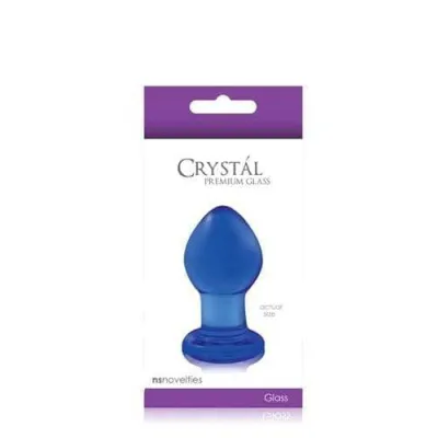 Crystal Premium Glass Plug Small Clear Blue