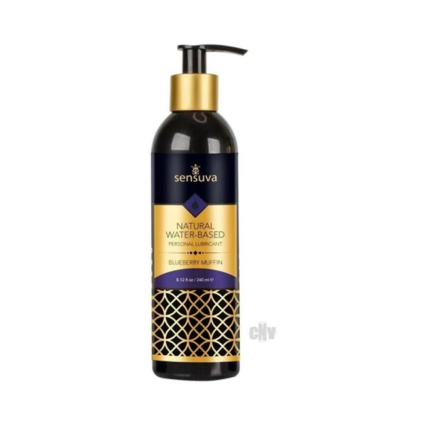 : Natural Water-based Personal Lubricant Blueberry Muffin 8 Oz.